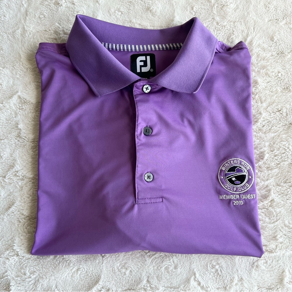FootJoy Polo Shirt Mens XL Purple Maryland Activewear Winters Run Golf Club FJ